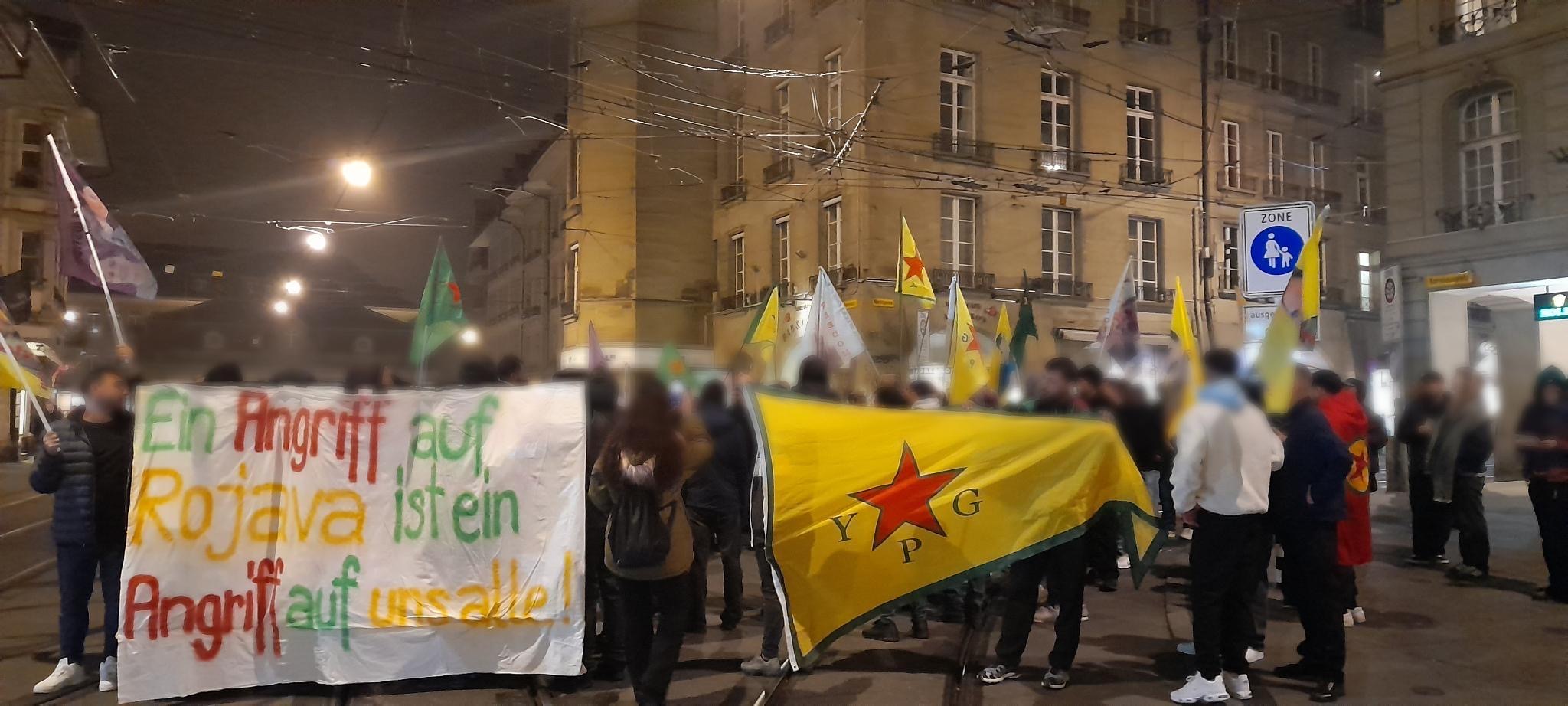 Spontandemo in Solidarität mit Rojava, gegen den türkischen Angriffskrieg